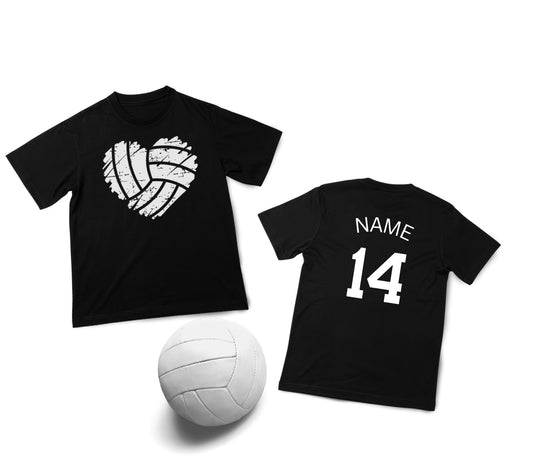 Youth Girls Heart Volleyball (front) with Name/Number(back)