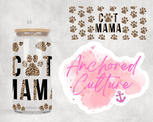 Cat 🐈 Mama Glass Tumbler