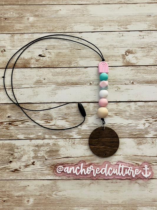 "Cotton Candy" Custom Silicone Beaded Lanyard