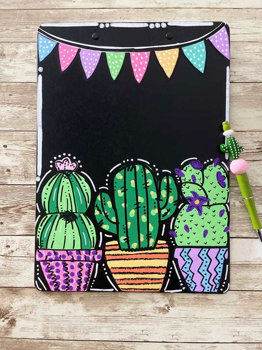 Cactus clipboard & beaded pen